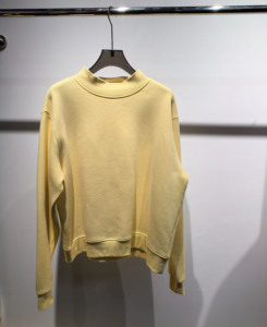 Pull en <span class=keywords><strong>coton</strong></span> à col montant TTCustom, lourd, brodé, en molleton doux, col roulé, col rond, surdimensionné, pour femmes - Product Image 3