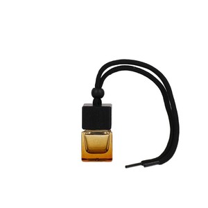 8ML Custom Mini <b>Empty</b> Car Perfume Diffuser Pendant Aroma Therapie Amber Square <b>Glass</b> Hanging Car Perfume Diffuser <b>Bottle</b> - Product Image 1
