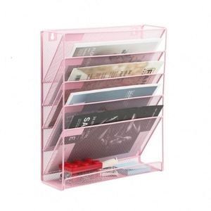 6 Tier Wall Mount <b>Document</b> Letter Tray Organizer Black Desk Organizer Set Hanging Office Accessories Hanging <b>File</b> Organiser - Product Image 3