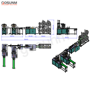 GOSUNM 1 + 2 High Speed Ohr Schleife Gesicht Maske, Der Maschine <span class=keywords><strong>3</strong></span> Ply Gesicht Maske Maschine Voll Automatische - Product Image 3