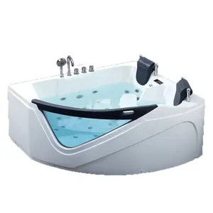 ICEGALAX Triángulo en forma de abanico Hogar Hotel Pequeño apartamento Esquina Whirlpool Masaje Spa Bañera Jaccuzzi Acrílico Bañera de hidromasaje