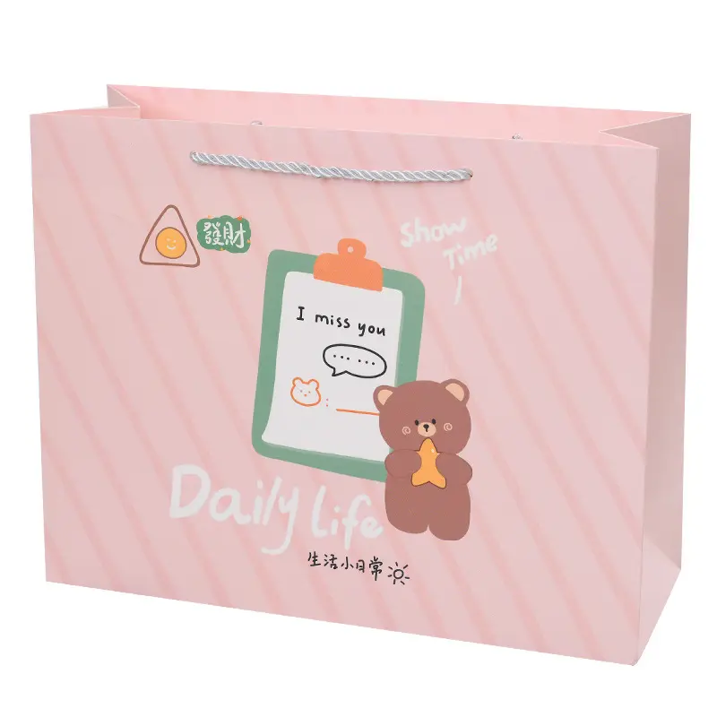 New Arrivals Cute Cartoon Luxury Shopping Paper Bag Gift Bag Manufacturer With Handles