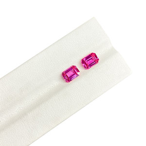 YinZheng <strong>Gems</strong> 4*6mm Emerald Cutting Synthetic Sapphire Stone Pink Sapphire Gemstone Beads for Jewelry Making - Product Image 6