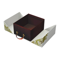 Boîte cadeau rigide magnétique haut de gamme personnalisée à double porte avec poignée et pelliculage mat pour emballage de parfums et cosmétiques
