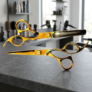 Ciseaux de coiffure professionnels en acier inoxydable de qualité supérieure à 32 dents pour droitiers, pour salons de coiffure, barbiers et soins professionnels - Product Image 2