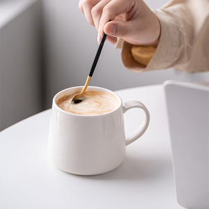 Logotipo impreso personalizado 12oz moderno de lujo de porcelana blanca agua té café Taza de cerámica - Product Image 4