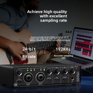 Tarjeta de Sonido USB XTUGA M22D Pro de Metal para Estudio, Interfaz de Grabación con Cancelación de Ruido para Estudio, Transmisión en Vivo, Computadora/Teléfono - Product Image 3