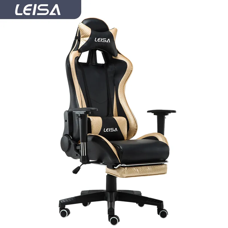 Novo design dourado preto personalizado logotipo ergonômico, reclinador giratório zero lol/dota sillas gamer computador pc gaming, cadeira, corrida