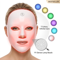 Masque facial LED à commande en gros, appareil de beauté à lumière infrarouge, prix direct usine, OEM, marque privée disponible