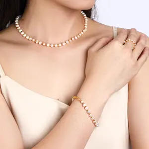 Perlendreif Schmuck Mode natürliches Süßwasser Perlen perlen wasserdichtes Armband Design anpassbarer Schmuck für Damen Geschenk