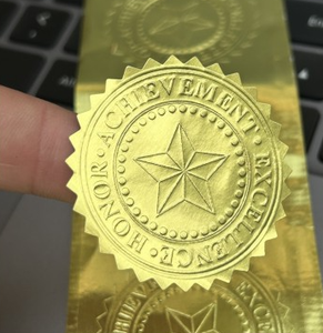 Biểu Tượng Tùy Chỉnh Matte Vàng Và Matte Bạc Cứu Trợ Dập Nổi Sticker Cho Dập Nổi Phong Bì Flap Đóng Cửa Nhãn - Product Image 3