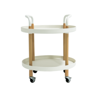 Chariot mobile de haute qualité Table basse ronde côté 2 couches chariot chariot de stockage