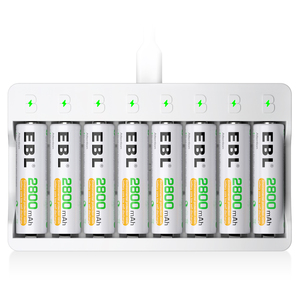 EBL New Smart Fast Mobile 2800 MAh Double a AA Portable Rechargeable Nimh Battery With 5V2A Type C Usb Charger - Product Image 1