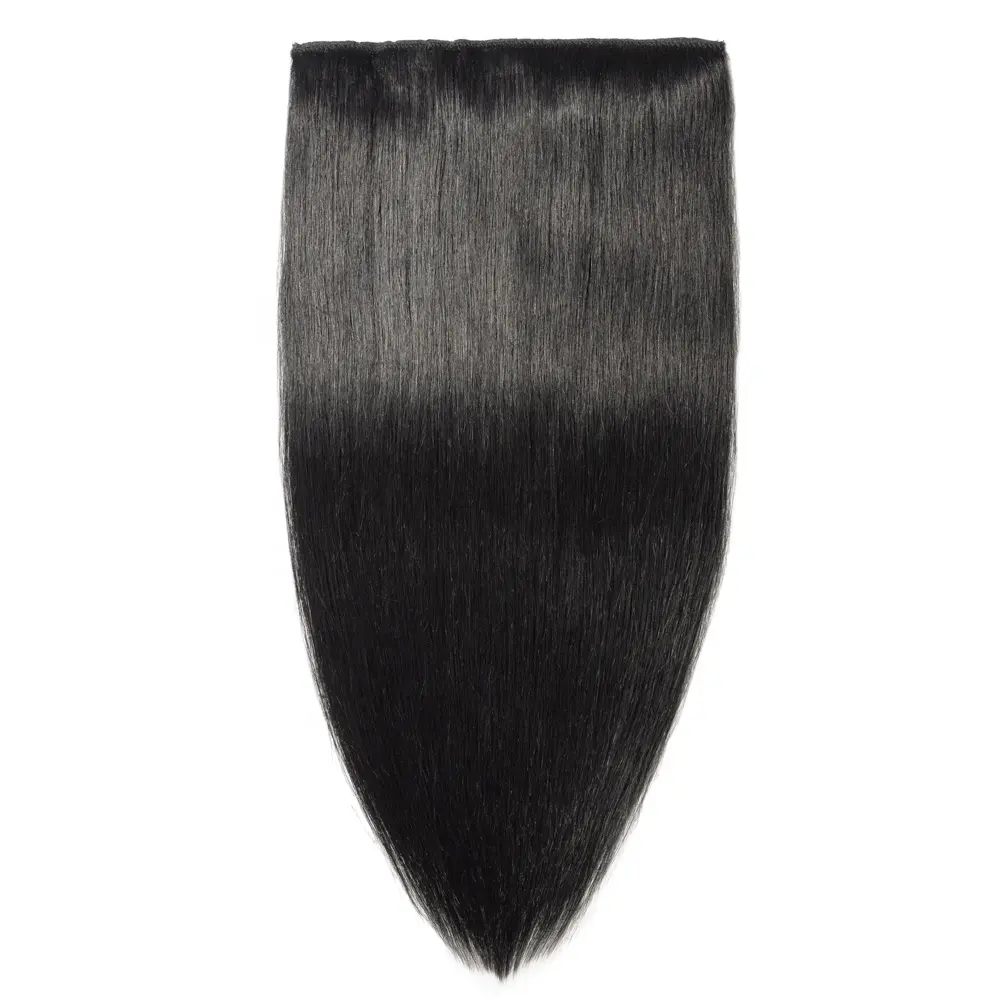 virgin brazilian hair 18'' seamless one piece clip in human hair extensions
