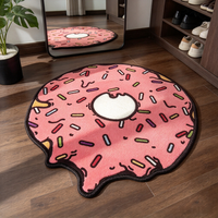 Tapis touffeté personnalisé en gros, motif alimentaire de dessin animé mignon découpé, tapis en peluche pour décoration intérieure de chambre et de salle de jeux