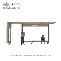YEROO Fournisseur Chinois Vente en Gros Abri d'Attente Publicitaire Extérieur pour Arrêt de Bus Personnalisé avec Panneau Solaire et Éclairage LED Durable