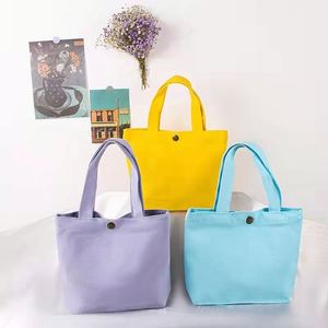 Eco-Friendly <b>Mini</b> Cotton Tote Lunch Bag Letter Pattern Custom Logo Screen Printing Custom Colors 10-14Oz Thickness Bag Shopping - Product Image 1