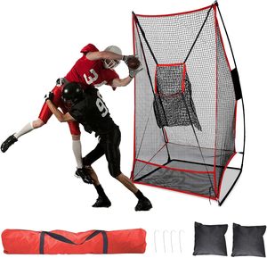 <span class=keywords><strong>Cage</strong></span> <span class=keywords><strong>de</strong></span> football pour entraînement <span class=keywords><strong>de</strong></span> lanceur, <span class=keywords><strong>filet</strong></span> <span class=keywords><strong>d</strong></span>'entraînement pour la précision des passes, pratique en extérieur pour jeunes et adultes, 3x6 pieds, polyester et fibre <span class=keywords><strong>de</strong></span> verre - Product Image 1