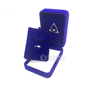 Boîte à bijoux de luxe en velours avec logo personnalisé de haute qualité, double compartiment, pour mariage, organisateur de bijoux, boîte à boucles d'oreilles en velours - Product Image 6