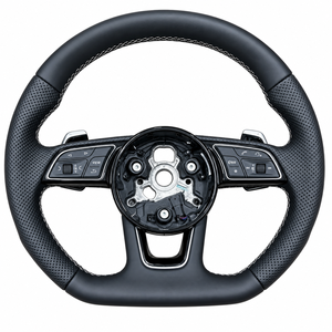 Volante Deportivo de Cuero para Audi A3, Estilo Deportivo para A3 8V S3 A4 B8 B9 <span class=keywords><strong>A5</strong></span> A6 C7 C8 Q3 Q5 Q7 R8 TT RS - Product Image 1