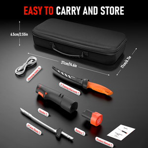 มีดแล่เนื้อไฟฟ้าสำหรับครัวในบ้าน - ขนาด 9 นิ้ว พร้อมตัวบ่งชี้ปริมาณแป้งและระบบล็อคเพื่อความปลอดภัย - Product Image 3