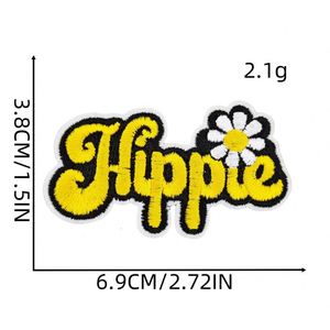 New Iron on Embroidery Orange Color Sun Glass <b>rainbow</b> butterfly Sunflower Peace Sign Bus Patch for Decoration Gift - Product Image 6