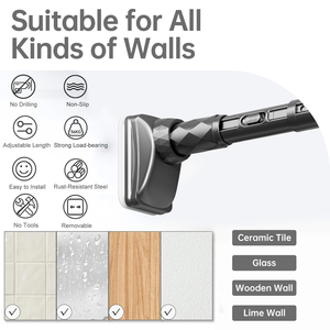 YIJIALE Programa OEM Flexible, Barra Telescópica para Cortinas de 0.7-1.2m, 32mm, Gris Oscuro, con Sistema de Tensión de un Clic, para Ventanas de Ático - Product Image 3