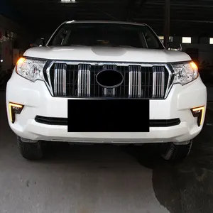 مصباح ضوء نهاري LED 3 ألوان انسيابي لإشارة الدوران من Gobison مناسب لمصباح ضباب PRADO Land Cruiser 2700 4000 FJ150 LC150