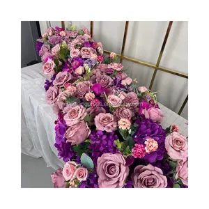 수제 인공 러너 꽃꽂이 인공 웨딩 테이블 꽃 중심 장식 꽃 장식