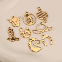Acier inoxydable Western Cowboy Pendentifs Cheval Chapeau Fer à Cheval Cactus Botte Charmes DIY Bracelet Collier Artisanat Bijoux Accessoires