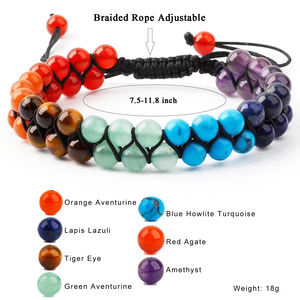 Браслеты из 7 чакр, религиозный, аметист, тигровый глаз, Хрустальный браслет для мужчин, медитация, расслабление, тревожность, браслет для женщин - Product Image 2