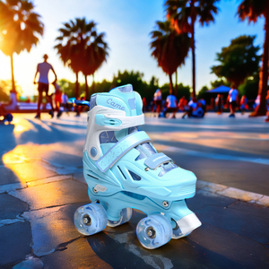 Patines EACH con Luces Intermitentes al por Mayor, Patines de 4 Ruedas, Zapatos de Patinaje Ajustables para Niños - Product Image 1
