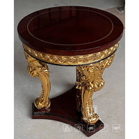 Hecho a mano, personalizado, clásico, hoja de oro de 24 quilates, cama de lujo, mesa auxiliar de madera nórdica