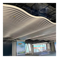 Paneles de techo de metal suspendidos de aluminio ondulado 3D modernos, diseño de techo falso comercial para centro comercial de aeropuerto o pasillo para hoteles