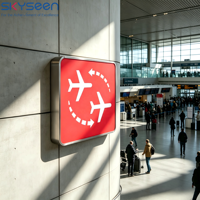 Boîtes lumineuses publicitaires LED personnalisées SKYSEEN, façade en acrylique, boîtier en aluminium, affichage pour les panneaux d'aéroport