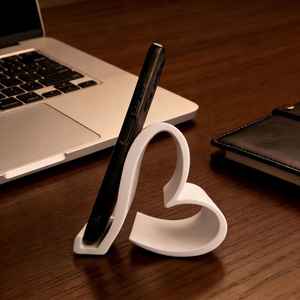Heart-Shaped Phone Holder White Plastic Desktop <b>Stand</b> For Mobile <b>Tablet</b> Multi-Functional Ornament - Product Image 1