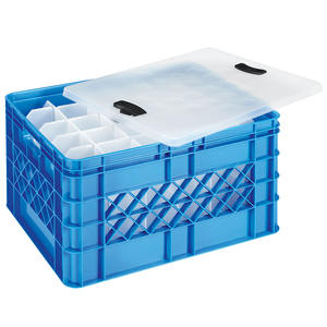 Gläserkasten Mit Deckel, 30 Fächer, LxBxH 500x400x260 Mm, Blau - Product Image 1