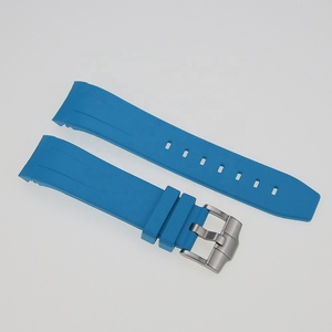 Bracelet de montre SKX007 en caoutchouc vulcanisé de qualité supérieure, couleur bleu clair, 1,8 mm, 2,5 mm, trous de 22 mm, couvre-tête - Product Image 6