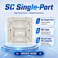 Vente directe usine Marque OEM SC Panneau mural fibre optique monoport Type 86 Compatible PoE Usage industriel Réseau FTTH 1 an