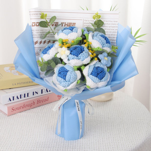 ช่อดอกกุหลาบถักโครเชต์ด้วยมือ ของขวัญวันวาเลนไทน์สุดสร้างสรรค์ ดอกไม้ประดิษฐ์ - Product Image 4