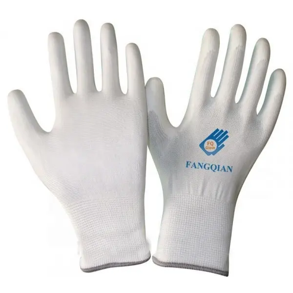 Custom Logo Machine knitted Polyester Shell PU Coated Working Gloves