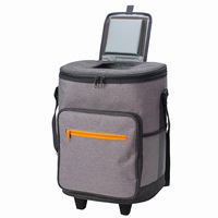 Sac isotherme multifonctionnel portable à roulettes avec fermeture éclair, en aluminium, épaissi, imperméable, pour pique-nique