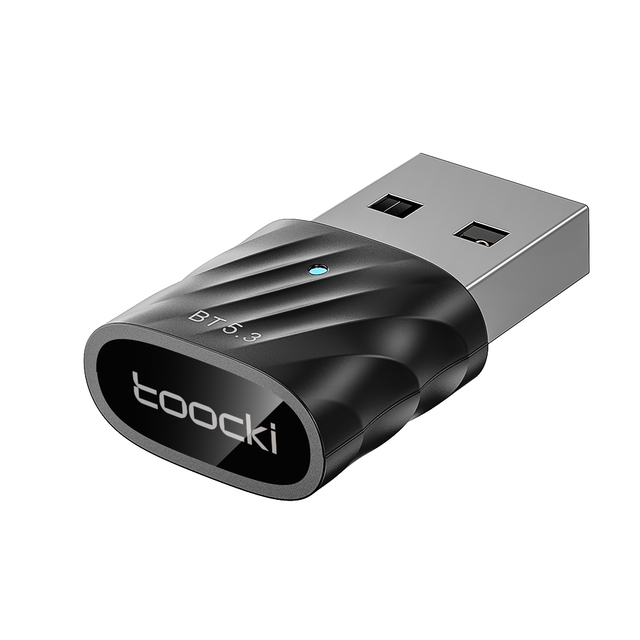 Toocki USB BT 5.3 Adapter 20m Range Full Coverage a Connection of 7 Devices Wide Compatibility for Laptop