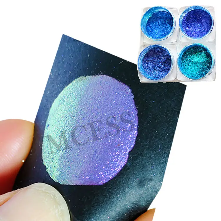 Marka Mcess ücretsiz örnekleri yeşil mavi mor cameleon diy suluboya renk değiştirme krom pigment tozu