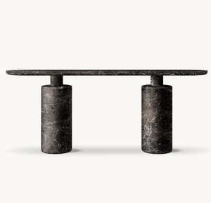 Meubles de salon modernes et luxueux, table console en pierre naturelle travertin - Product Image 3
