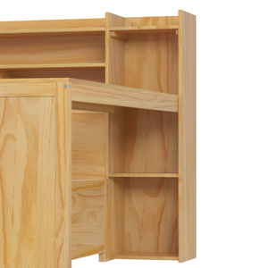 Wooden Full Size Daybed with Storage Shelves, Multi-functional <b>Bed</b> with Twin Size Trundle <b>Bed</b> and Study Desk, Antique White - Product Image 3