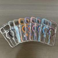 Funda Magnética Transparente para Teléfono con Borde Colorido para iPhone 18 Pro Max 17 16 Plus 15 14 13, Antiamarilleo, Cubierta de Múltiples Colores Brillantes