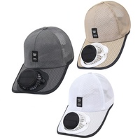 Gorra de malla transpirable con ventilador |   Cargador Solar/USB con Protección UV y Control de Viento de 3 Velocidades |   Sombrero para el Sol de Verano para Pesca y Camping al Aire Libre