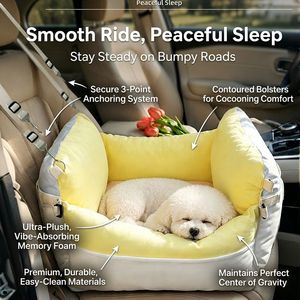 Asiento Elevador Profesional <span class=keywords><strong>para</strong></span> <span class=keywords><strong>Perros</strong></span> con <span class=keywords><strong>Anclaje</strong></span> de 3 Puntos, Desmontable, Lavable, de Espuma Viscoelástica, Bolsa de Transporte <span class=keywords><strong>para</strong></span> Viajes <span class=keywords><strong>para</strong></span> <span class=keywords><strong>Perros</strong></span> Pequeños - Product Image 2
