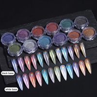 Kit de poudre à ongles chromée, 12 couleurs, poudre à ongles holographique extra fine, or laser, argent, rose, paillettes holographiques, poussière à frotter, métal